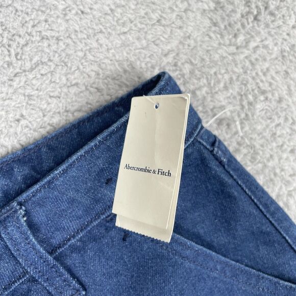 Abercrombie & Fitch Jeans Womens Size 32/14 Mid-Rise Curve Love Baggy DK Wash - Picture 10 of 10